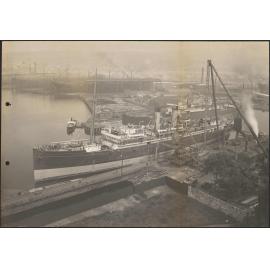 Maheno lying alongside, Denny's yard