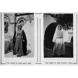 'The author [Louise Sutherland] in Arab man's garb' and 'The author in Arab woman's dress'