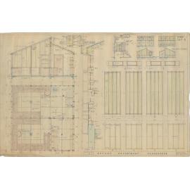 Botany Department glasshouse at rear of Museum in [Great] King Street, Miller and White architects. Sheet 1.