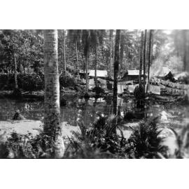 River, tents and washing on line