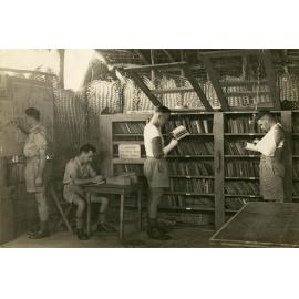Soldiers in library