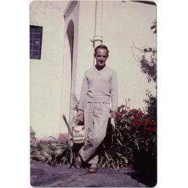 Keith Hulme with 'Gaydec' paint can