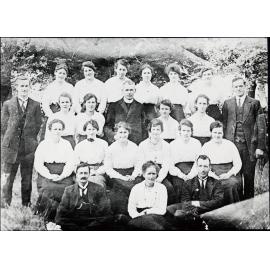 Group in outdoor setting, possibly associated with Mosgiel Presbyterian Church