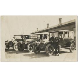 Taxi drivers outside Mosgiel railway station