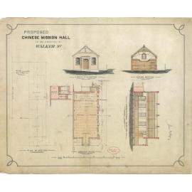 Plan for Chinese Mission Hall, Walker [Carroll] Street, Dunedin. J.L. Salmond architect.