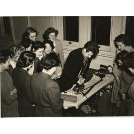 'M. Rene Thevenot, lecturer in dress designing, clothing department, 1949'