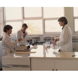 Three Home Science students in laboratory
