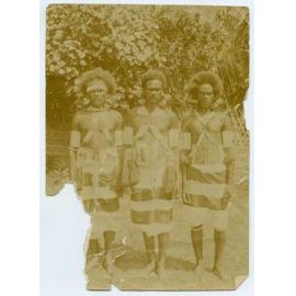 Three Solomon Islanders, photographed at Fathya