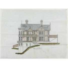 'Threave', residence of W. Shennan, 367 High Street, Dunedin, Lawson and Salmond architects. Front elevation.