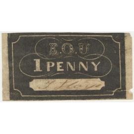 1 penny I.O.U. signed by T. Lloyd