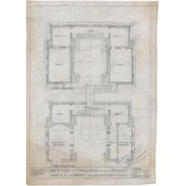 First and second floor plans for completion of the Catholic Basilica, Oamaru