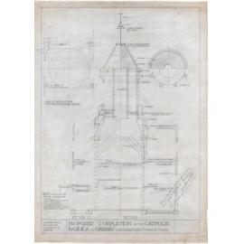 Section CC plan for completion of the Catholic Basilica, Oamaru