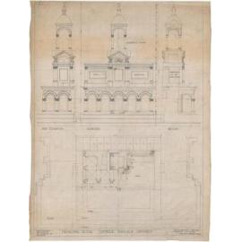 Principal altar plan for Catholic Basilica, Oamaru