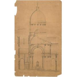 Half section plan for Catholic Basilica, Oamaru