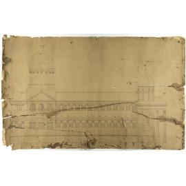 Side elevation plan for Catholic Basilica, Oamaru
