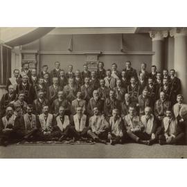 Large group of men wearing United Ancient Order of Druids regalia