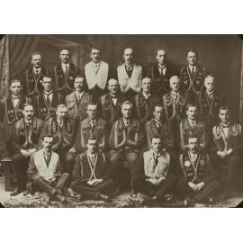 Large group of men wearing United Ancient Order of Druids regalia