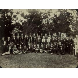 Large group of men wearing United Ancient Order of Druids regalia