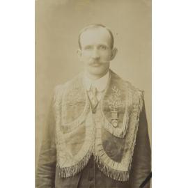 Man wearing druid regalia