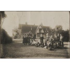 Staff and students on the lawn in front of Te Wai Pounamu College