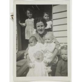 Cecily Pickerill and child patients of Bassam Hospital
