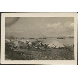 'Camp overlooking [?] harbour'