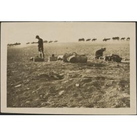 'Lunch at the [B---sheba?] taken to show the awful dust from the road'