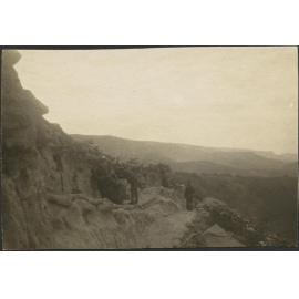 'Part of firing line of Otago [--?], man using periscope, Turks 200 yards away'