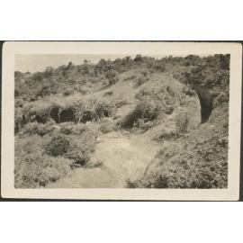 'Turkish trench and scrub shelters at end of [Banchope?] Ridge'