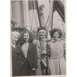 The Allen family, 'On arrival in England via Tyndarius May 1946'