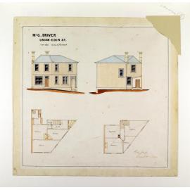Plan for shop and dwelling for Mr G. Driver, Union-Eden Street, [Dunedin], no.1125, G.W. Gough architect