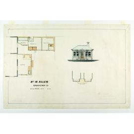Plan for additions to residence for Mr M. Allen, Grosvenor Street, [Dunedin], no.1158, G.W. Gough architect