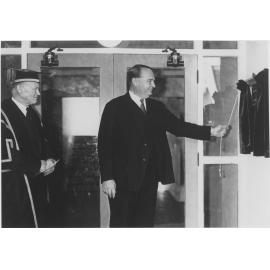 Governor General Viscount Cobham and H.J. Ryburn at the official opening of Studholme Hall