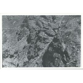 The sheer terrain of the Taieri Gorge where the adit was driven to meet the no 2. shaft