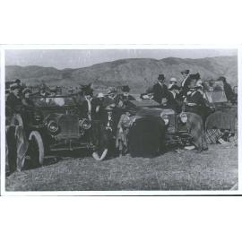 Race Meeting Mr Benjamin Hart Seated in Middle Car