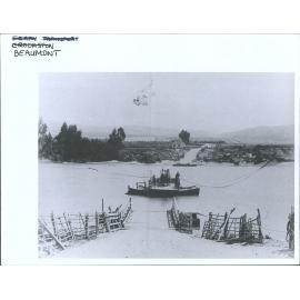 Taking horses by Punt across the Clutha River