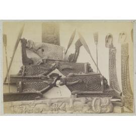 Native carved canoe prows