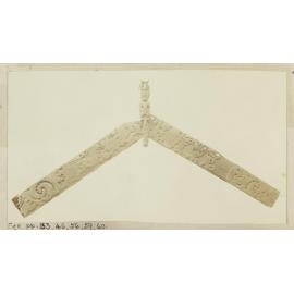 Barge boards, maihi, and tekoteko of meeting house