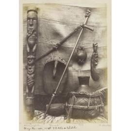 Group of carved objects from Dr Hocken's collection