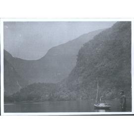 "The boy gazes at the Head of Broughton Arm in Breaksea Sound"