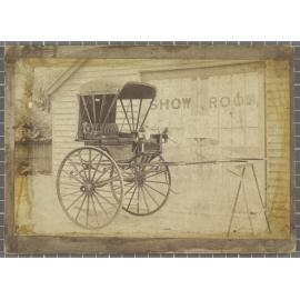 Two-wheeled, horse-drawn, enclosed driving buggy