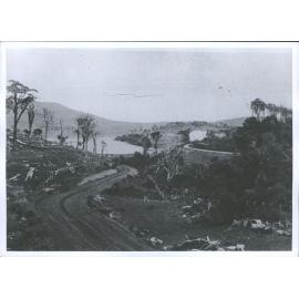View of White's Hill, Showing the Lake in the Middle Distance. In the Catlins River District, Otago