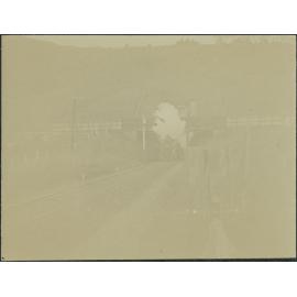 Train emerging from old tunnel, Burnside