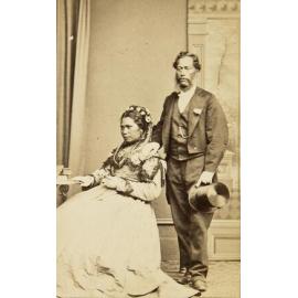Isaiah and Wife dressed to go to the ball given to the Duke of Edinburgh