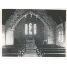 St Davids memorial church. Interior to altar