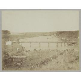 Patea River and bridge, showing the bar across the mouth of the river