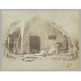 Ngākiha Te Raukura lying on the mahau