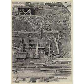 Close-up of walls and reinforcing