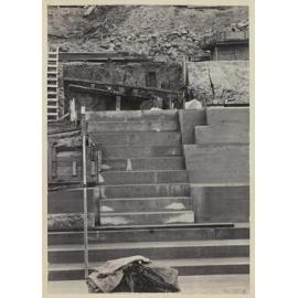 Concrete steps and excavated terrace