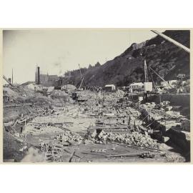 Elevated view of construction site